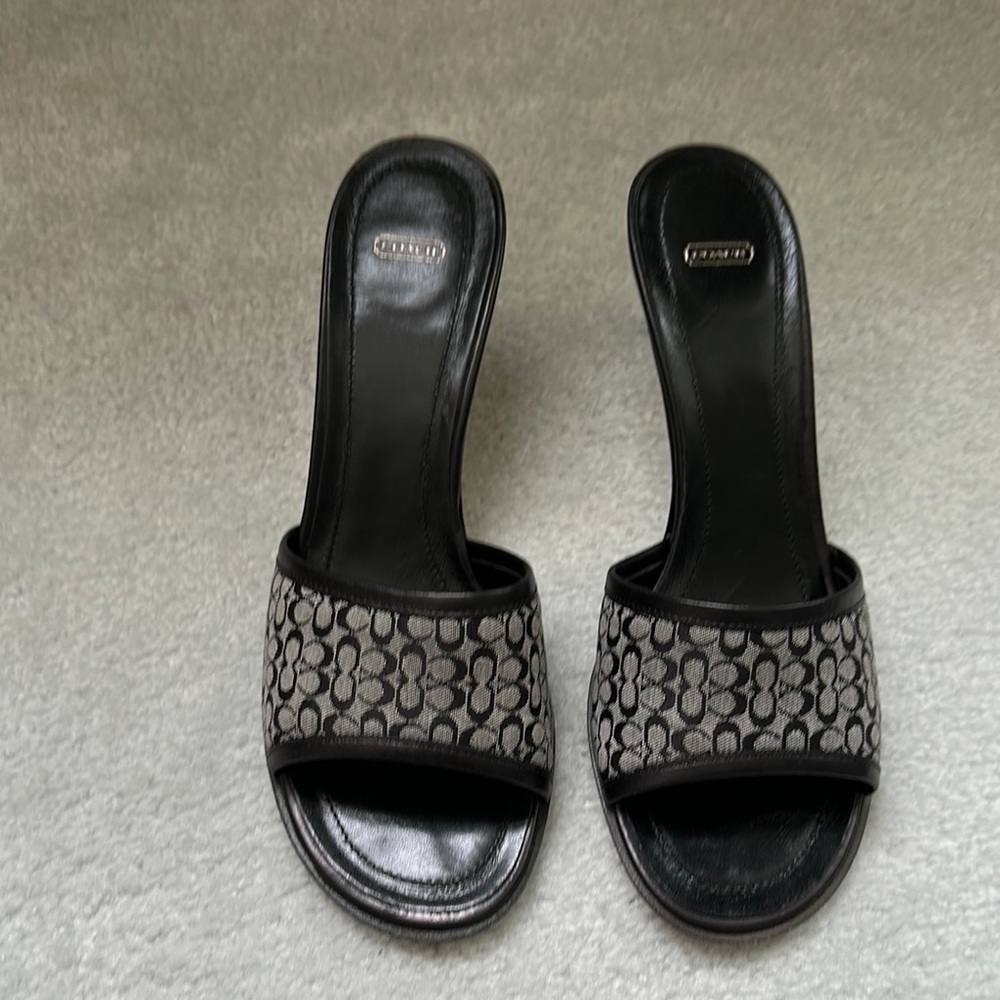 Coach Louise Mini Logo/CF Women's Slide Sandals black combo